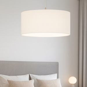 Visualizza i dettagli per Lampadario per stanza da letto cilindro tessuto bianco eglo pasteri Lampadario per stanza da letto cilindro tessuto bianco eglo pasteri