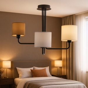 Lampadario stanza da letto marrone grigio beige