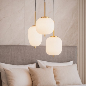 Lampadario oro 3 luci a grappolo per camera da letto