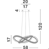 Lampadario camera moderna led 56w nero 3000k