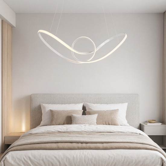 Lampadario per camera da letto led 45w 4500k fiocco bianco