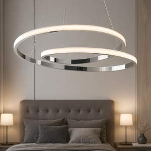 Lampadario famoso spirale per camera da letto cromo led 60w 4500k