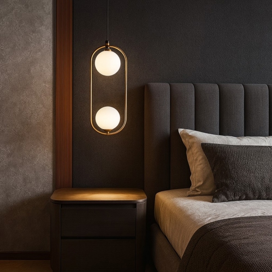 Maytoni ring lampadario per stanza da letto ring dorato pendente