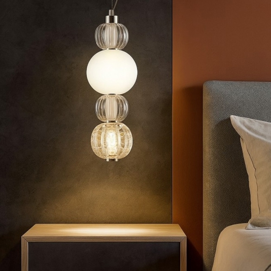 Maytoni lampadario per camera da letto collar led 17w 3000k di vetro contemporaneo