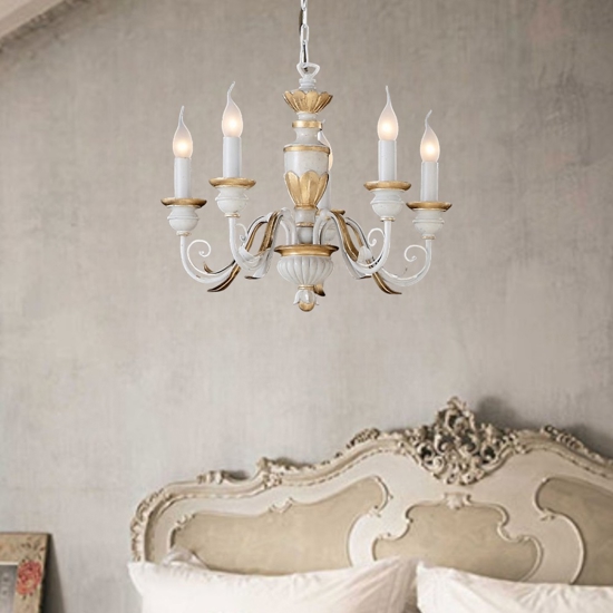 Firenze sp5 ideal lux lampadario stanza da letto classica 5 luci bianco antico oro