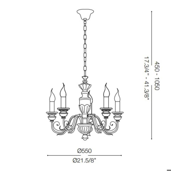 Firenze sp5 ideal lux lampadario stanza da letto classica 5 luci bianco antico oro