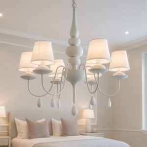 Blanche sp6 ideal lux lampadario per camera da letto bianco 6 luci shabby chic