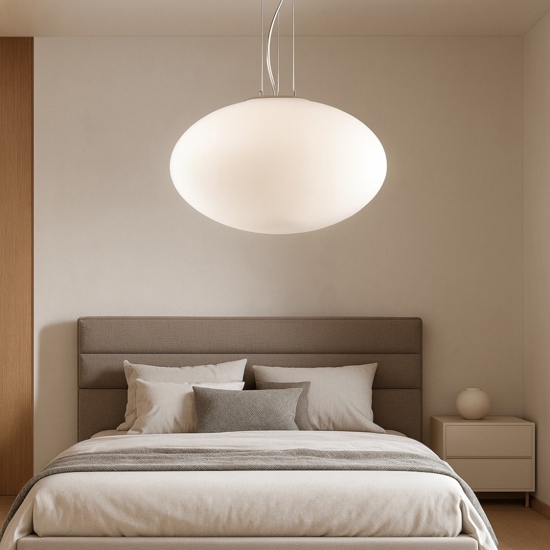 Candy sp1 d50 idea lux lampadario sfera vetro bianco