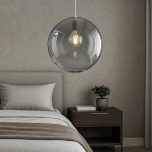 Lampadario toplight per camera da letto boccia di vetro fume
