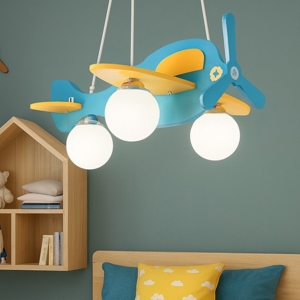 Avion sp3 lampadario per camera da letto aeroplano azzurro ideal lux