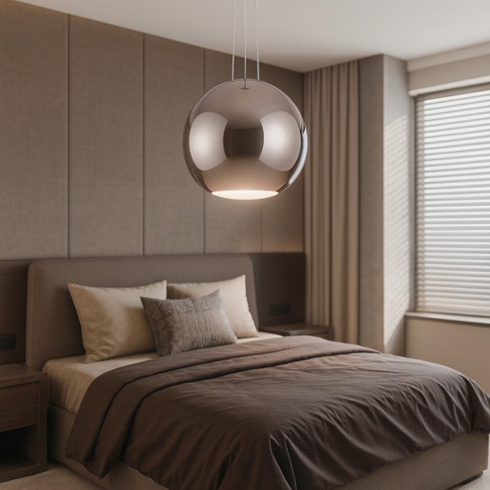 Ideal lux mapa fade sp1 d50 lampadario per camera da letto sfera cromo sfumato