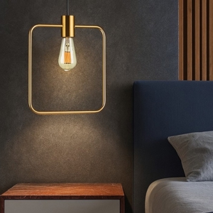 Ideal lux abc sp1 square lampadario dorato pendente ottone
