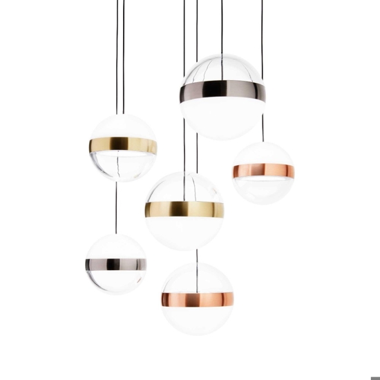 Ideal lux galaxy sp6 lampadario moderno pendenti a sfera per soggiorno