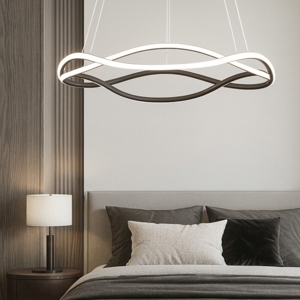 Lampadario nero per camera da letto led 34w 3000k dimmerabile