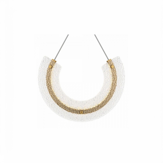 Maytoni lampadario led 18w 3000k maya arco pendente oro vetro lavorato