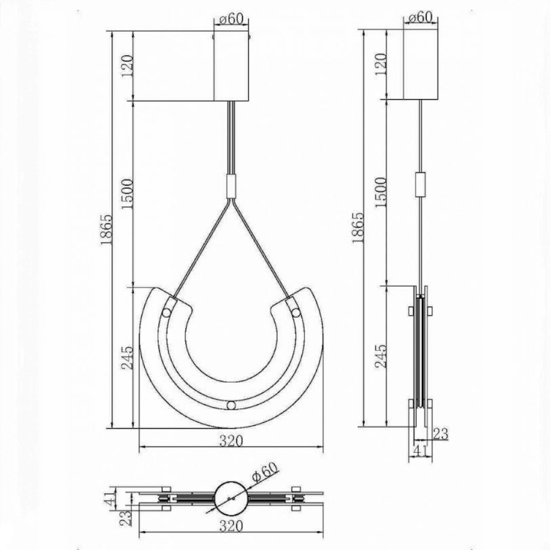 Maytoni lampadario led 18w 3000k maya arco pendente oro vetro lavorato