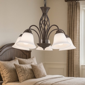 Lampadario per camera da letto effetto ferro battuto