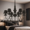 Blanche sp6 ideal lux lampadario camera matrimoniale chabby chic nero sei luci