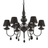 Blanche sp6 ideal lux lampadario camera matrimoniale chabby chic nero sei luci