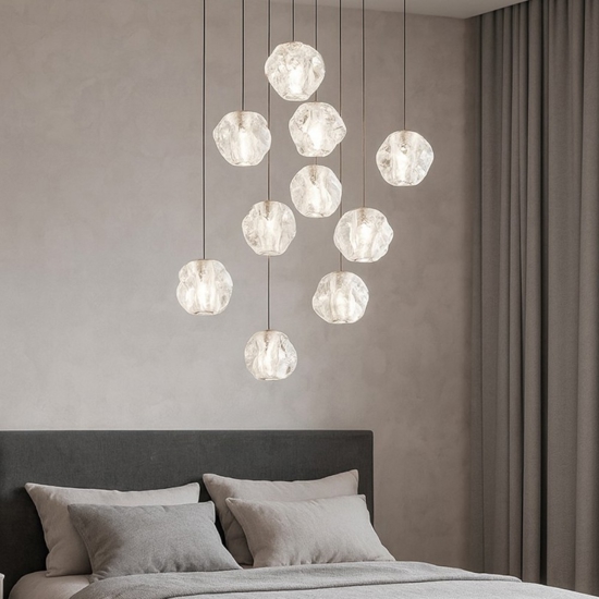 Lampadario grappolo sfere per camera da letto Lampadario grappolo sfere per camera da letto