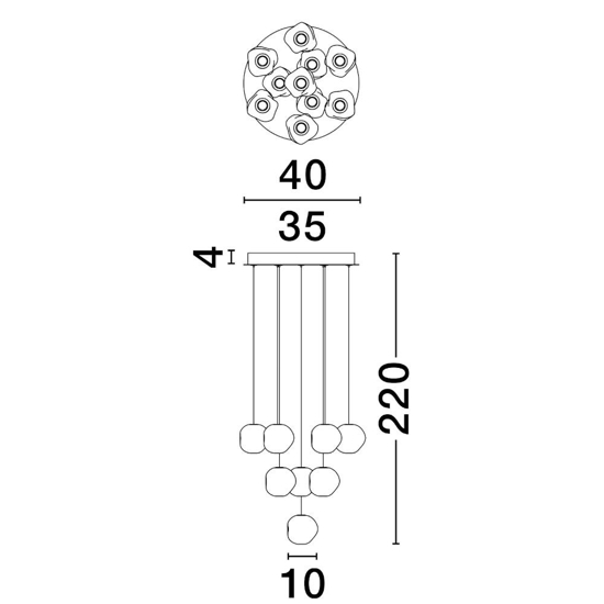 Lampadario grappolo sfere per camera da letto Lampadario grappolo sfere per camera da letto