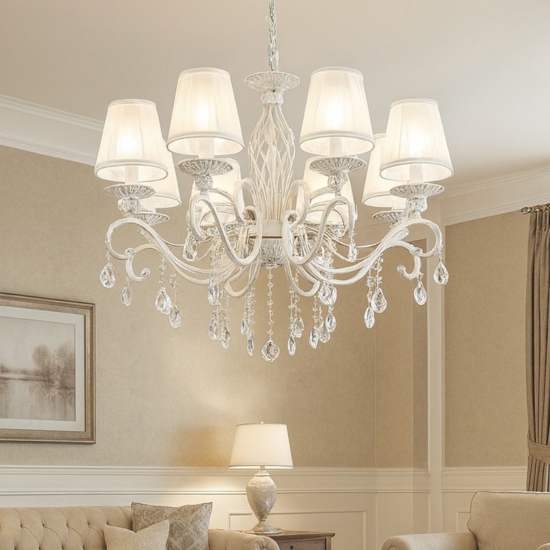 Maytoni grace lampadario per salone bianco anticato 8 luci Maytoni grace lampadario per salone bianco anticato 8 luci