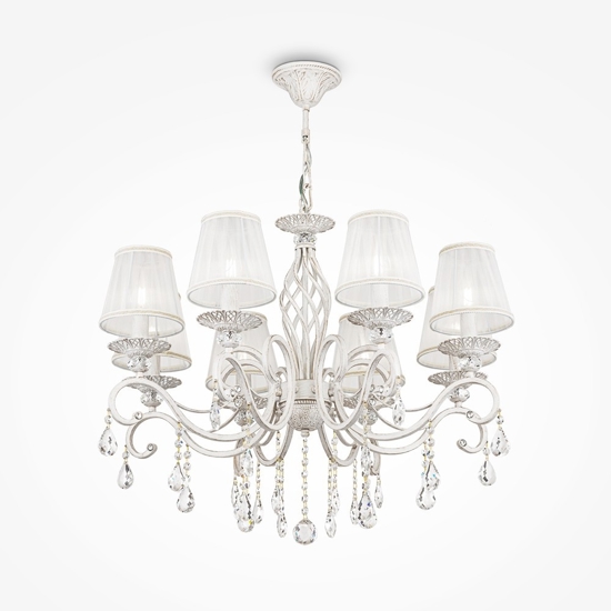 Maytoni grace lampadario per salone bianco anticato 8 luci Maytoni grace lampadario per salone bianco anticato 8 luci