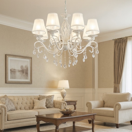 Maytoni grace lampadario per salone bianco anticato 8 luci Maytoni grace lampadario per salone bianco anticato 8 luci