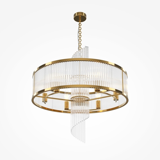Maytoni frame lampadario per camera da letto in vetro lavorato con 6 luci