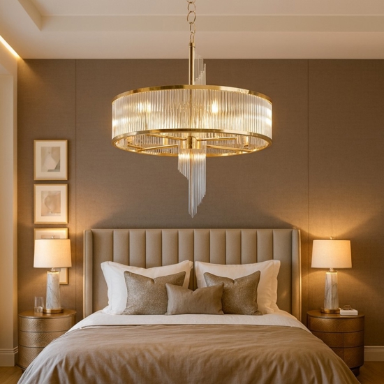 Maytoni frame lampadario per camera da letto in vetro lavorato con 6 luci