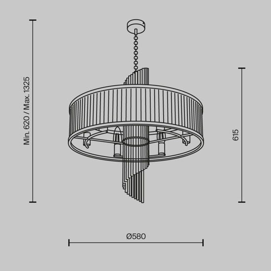 Maytoni frame lampadario per camera da letto in vetro lavorato con 6 luci