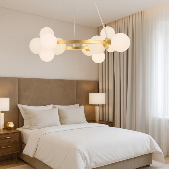 Maytoni dallas lampadario per camera da letto colore oro