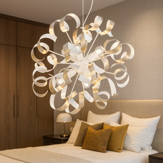 Vortex sp6 ideal lux lampadario vortice oro stanza da letto