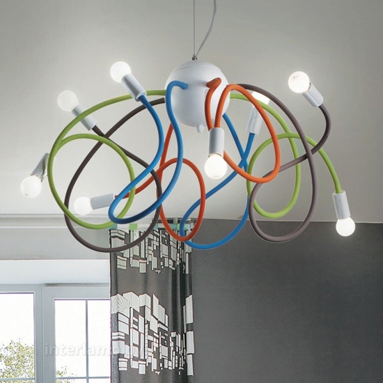 Multiflex sp8 lampadario colorato per cameretta ideal lux Multiflex sp8 lampadario colorato per cameretta ideal lux
