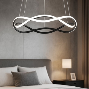 Lampadario led design per camera da letto nero