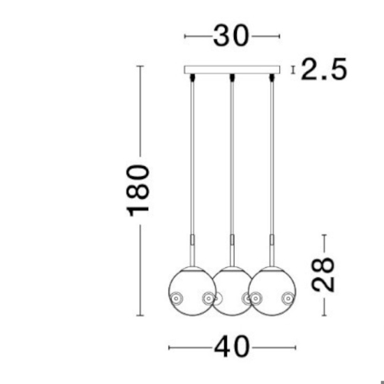Lampadario per camera da letto oro sfere vetri fume