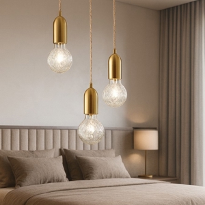 Lampadario per camera da letto oro grappolo 3 luci per camera da letto