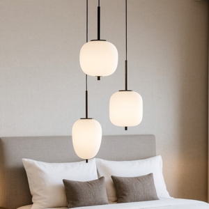 Lampadario nero per camera da letto vetri a grappolo