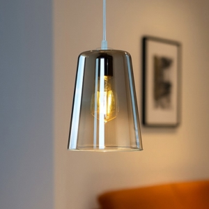 Visualizza i dettagli per Lampada a sospensione per comodino camera da letto vetro cromato Lampada a sospensione per comodino camera da letto vetro cromato