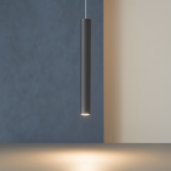 Lampada a sospensione per isola cilindro antracite toplight