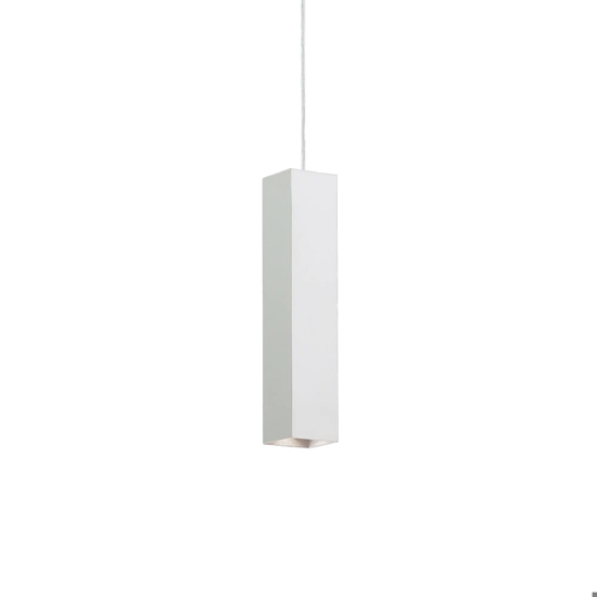 Sky sp1 lampada per isola sospensione bianca quadrata ideal lux