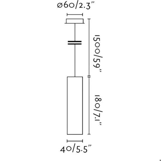 Lampada a sospensione cilindro per isola nero led 4w 3000k fp