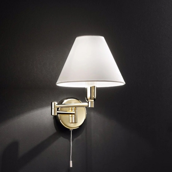 Applique per comodino con cordicella oro braccio estendibile perenz fp