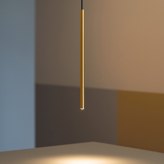 Lampada a sospensione per penisola oro design cilindro Lampada a sospensione per penisola oro design cilindro