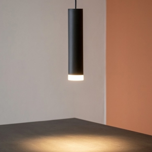 Lampada a sospensione nera cilindro led 5w 3000k