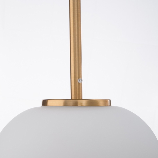 Lampada pendente a sospensione sfera vetro bianco oro