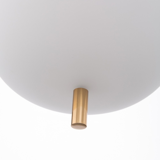 Lampada pendente a sospensione sfera vetro bianco oro