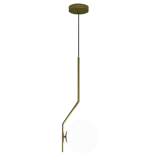 Lampada per comodino stanza da letto oro sfera vetro bianco