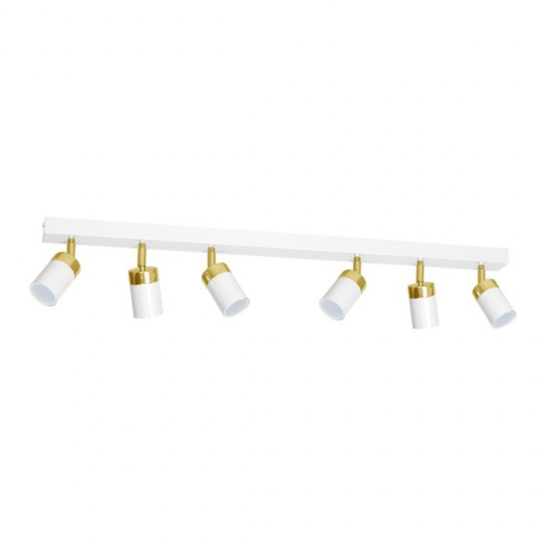 Plafoniera con faretti bianco oro orientabili fp