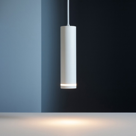 Lampada a sospensione bianca cilindro per isola Lampada a sospensione bianca cilindro per isola